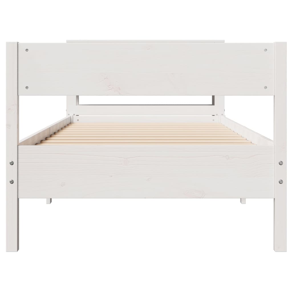 Bed Frame without Mattress White 90x190 cm Single Solid Wood Pine