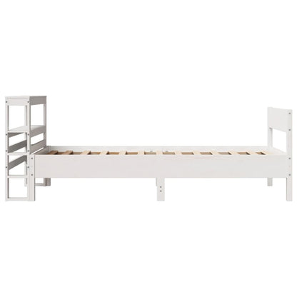 Bed Frame without Mattress White 90x190 cm Single Solid Wood Pine