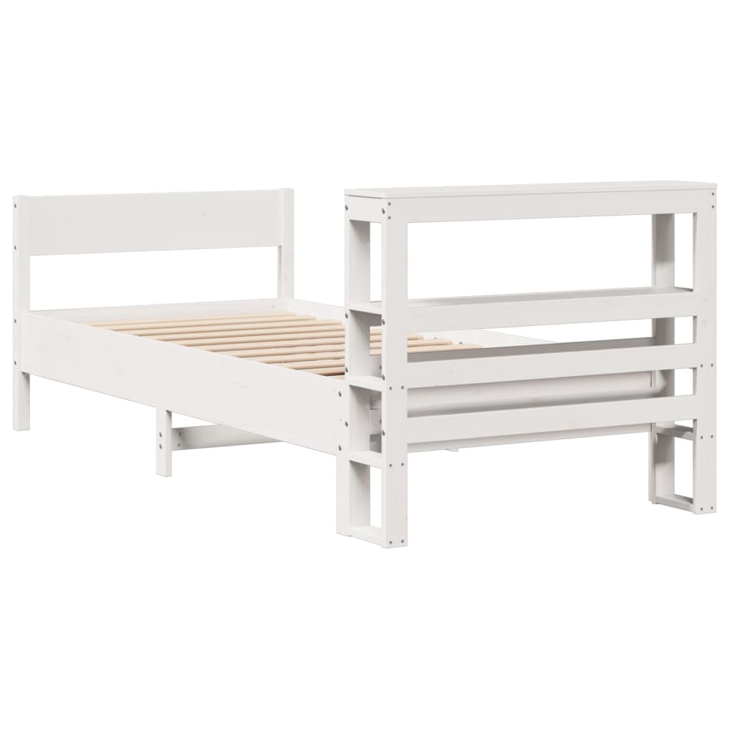 Bed Frame without Mattress White 90x190 cm Single Solid Wood Pine