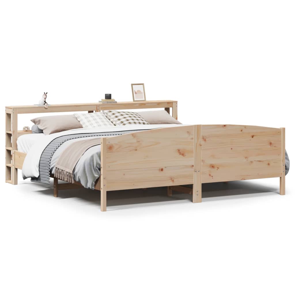 Bed Frame without Mattress 200x200 cm Solid Wood Pine