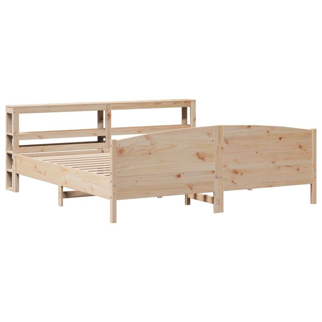 Bed Frame without Mattress 200x200 cm Solid Wood Pine