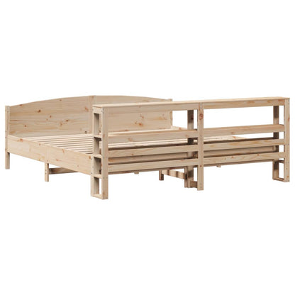 Bed Frame without Mattress 200x200 cm Solid Wood Pine