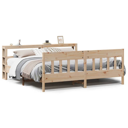 Bed Frame without Mattress 200x200 cm Solid Wood Pine