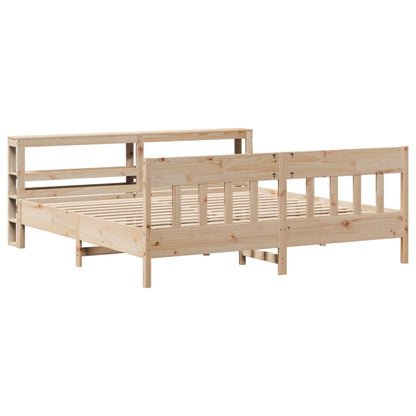 Bed Frame without Mattress 200x200 cm Solid Wood Pine