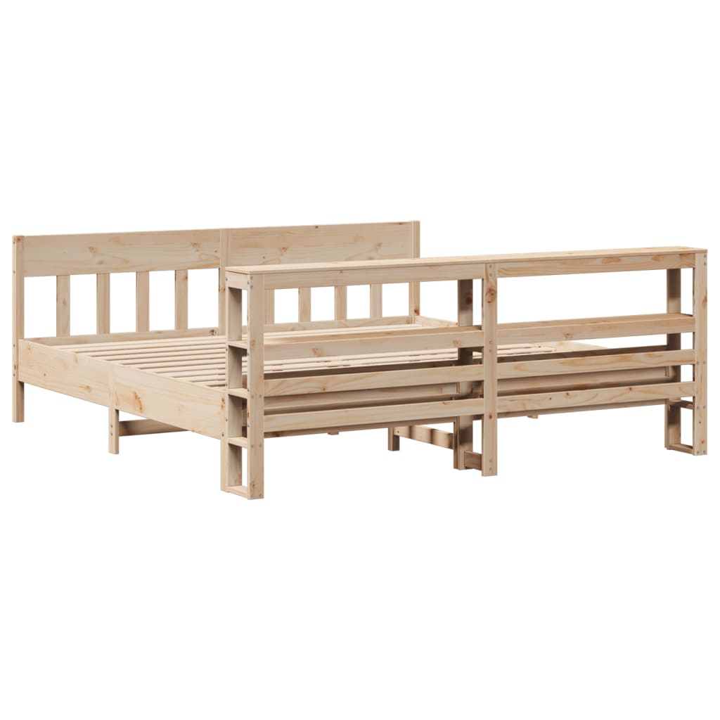 Bed Frame without Mattress 200x200 cm Solid Wood Pine