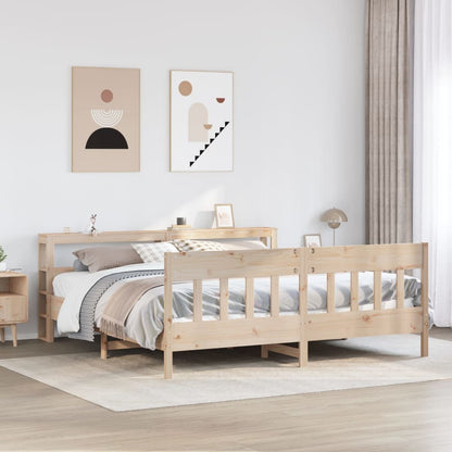 Bed Frame without Mattress 200x200 cm Solid Wood Pine