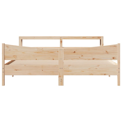 Bed Frame with Headboard 200x200 cm Solid Wood Pine