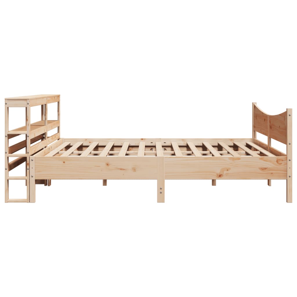 Bed Frame with Headboard 200x200 cm Solid Wood Pine