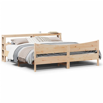 Bed Frame with Headboard 200x200 cm Solid Wood Pine