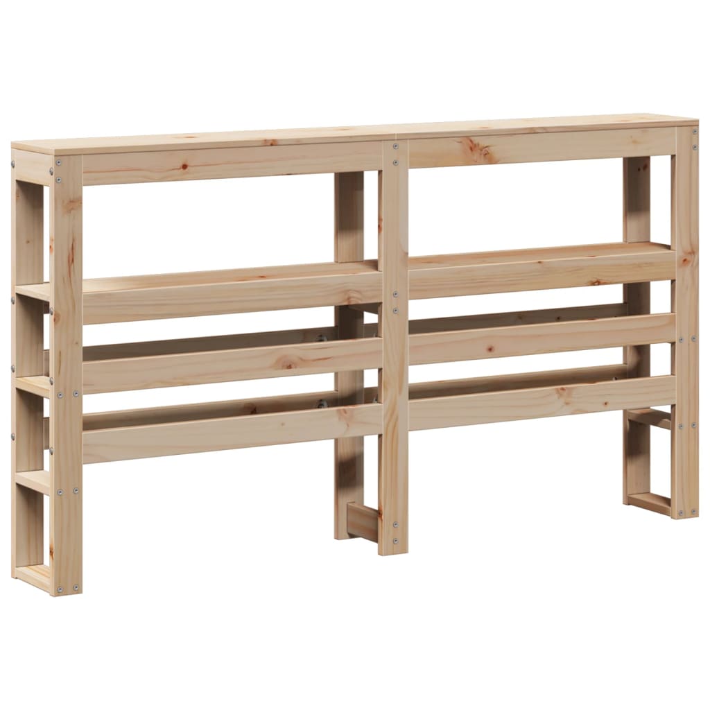 Bed Frame with Headboard 135x190 cm Double Solid Wood Pine