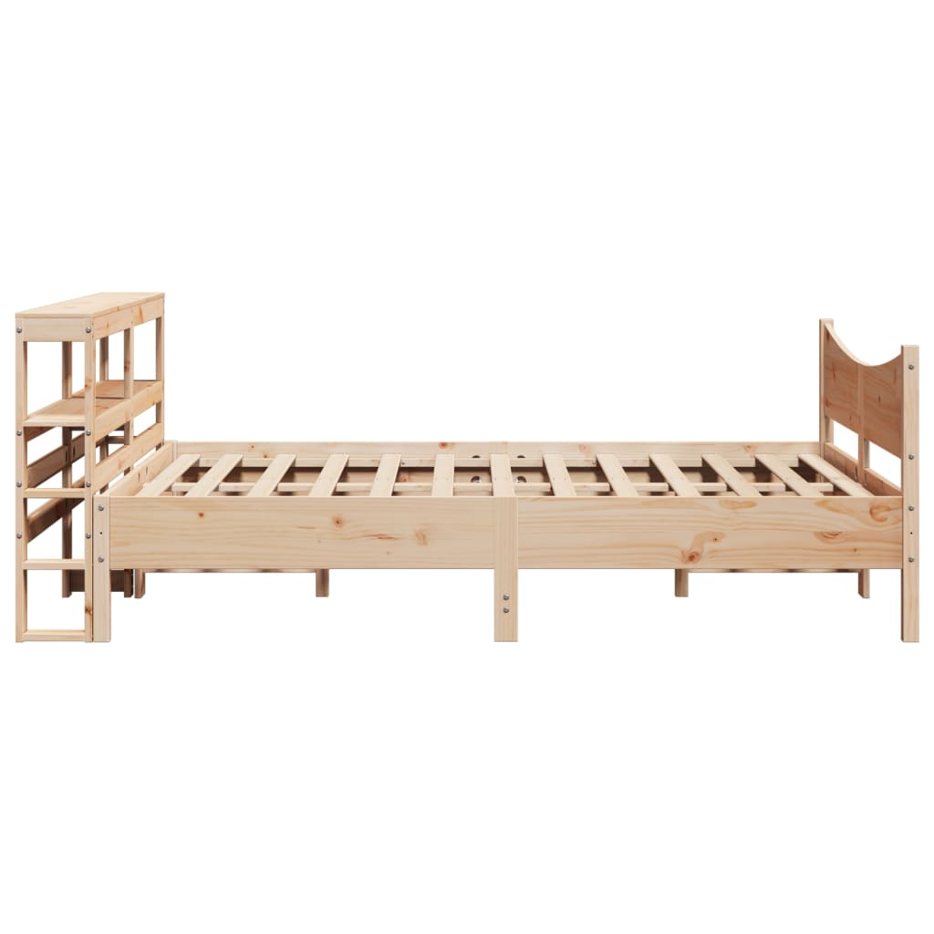 Bed Frame with Headboard 135x190 cm Double Solid Wood Pine