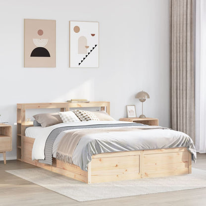 Bed Frame with Headboard 150x200 cm King Size Solid Wood Pine