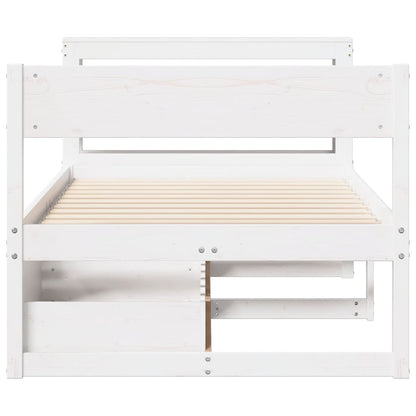 Bed Frame without Mattress White 100x200 cm Solid Wood Pine