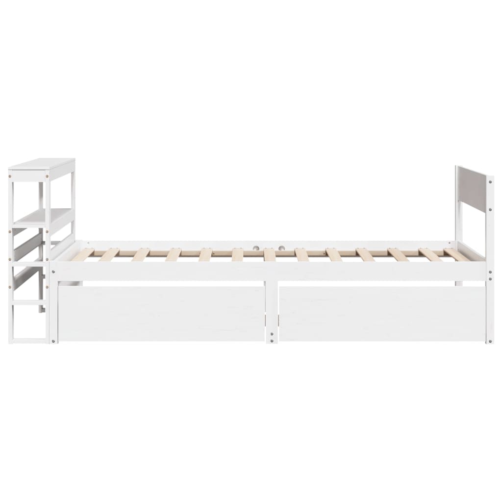 Bed Frame without Mattress White 100x200 cm Solid Wood Pine