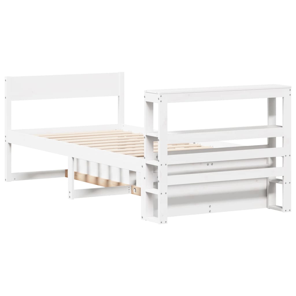 Bed Frame without Mattress White 100x200 cm Solid Wood Pine