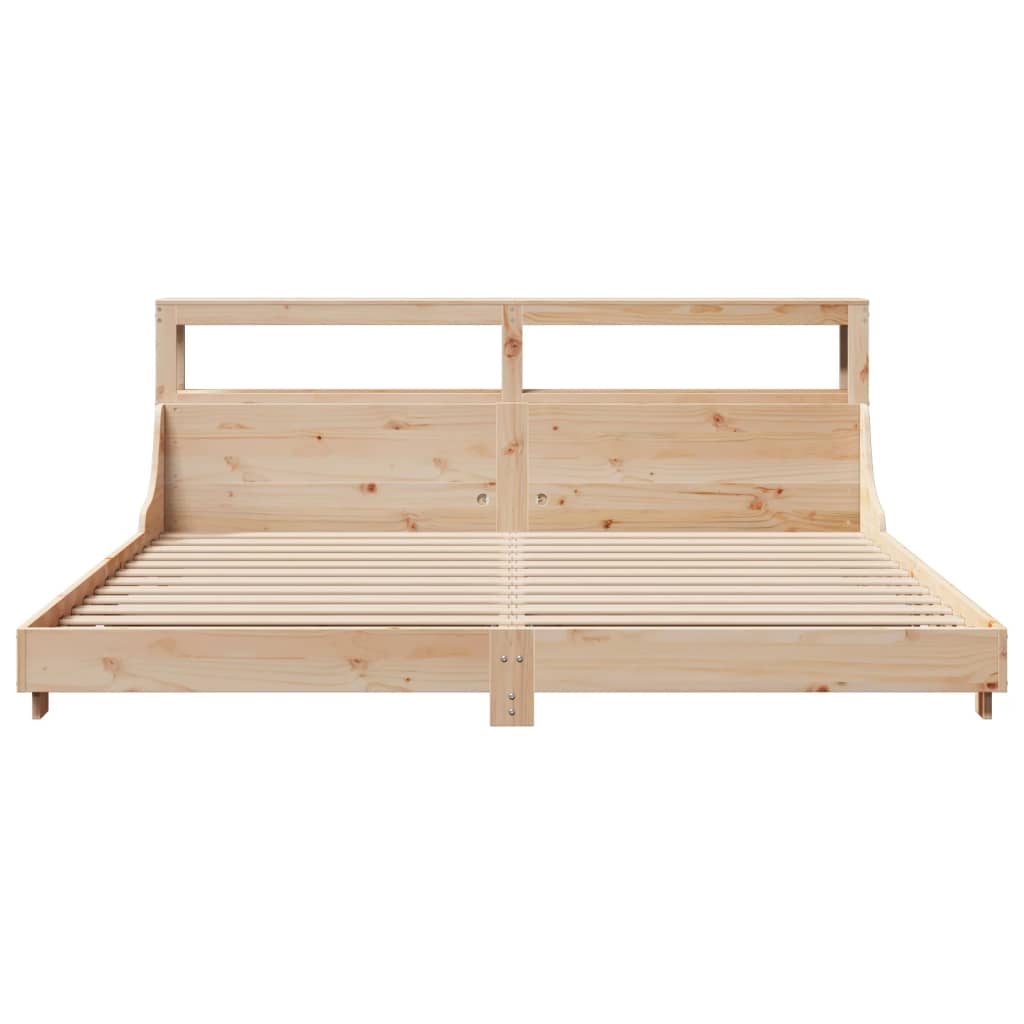 Bed Frame without Mattress 200x200 cm Solid Wood Pine