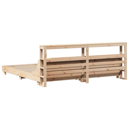 Bed Frame without Mattress 200x200 cm Solid Wood Pine