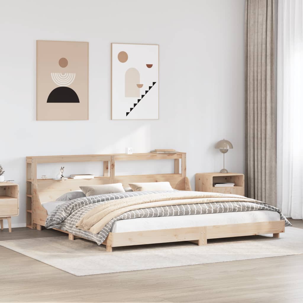 Bed Frame without Mattress 200x200 cm Solid Wood Pine