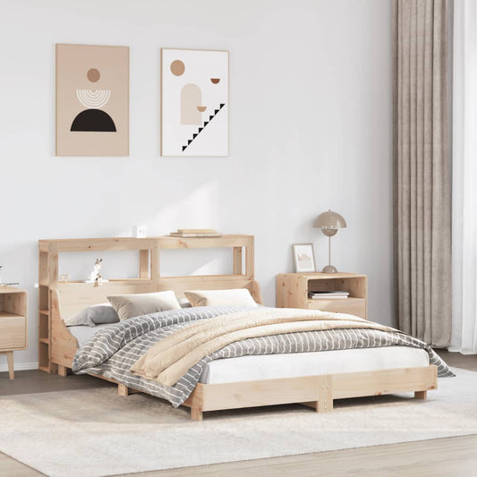 Bed Frame without Mattress 135x190 cm Double Solid Wood Pine