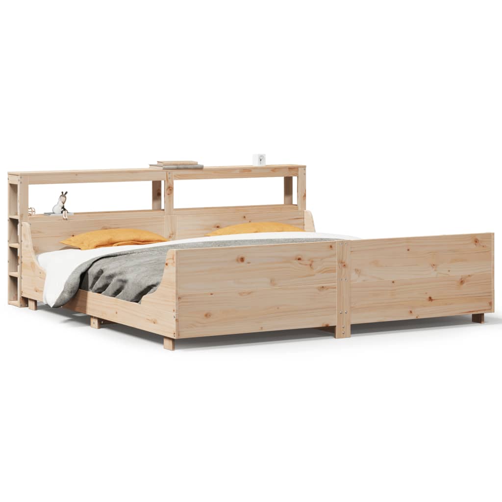 Bed Frame without Mattress 200x200 cm Solid Wood Pine