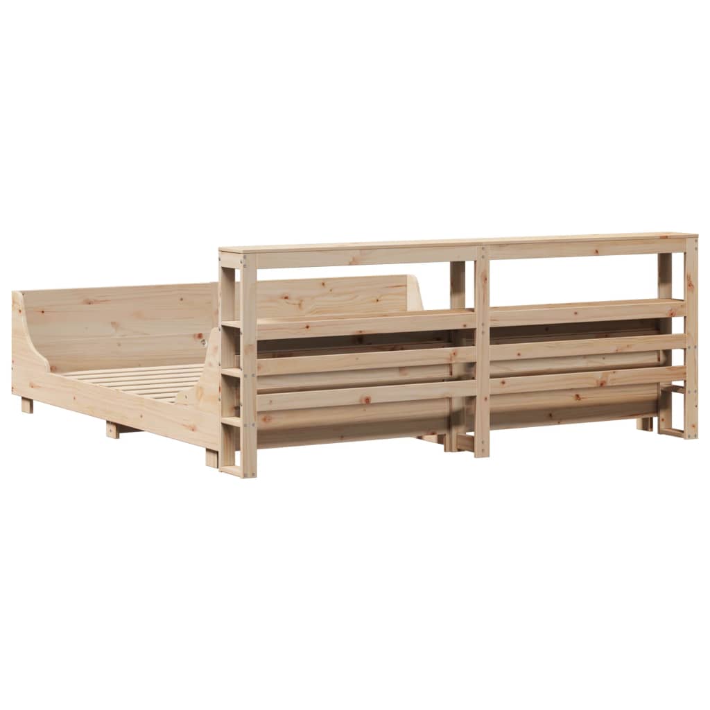 Bed Frame without Mattress 200x200 cm Solid Wood Pine