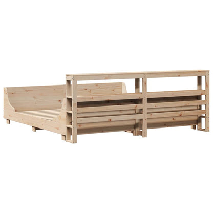 Bed Frame without Mattress 200x200 cm Solid Wood Pine