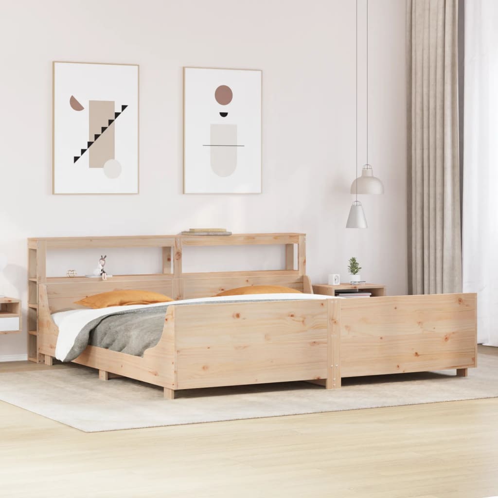 Bed Frame without Mattress 200x200 cm Solid Wood Pine