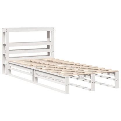 Bed Frame without Mattress White 100x200 cm Solid Wood Pine