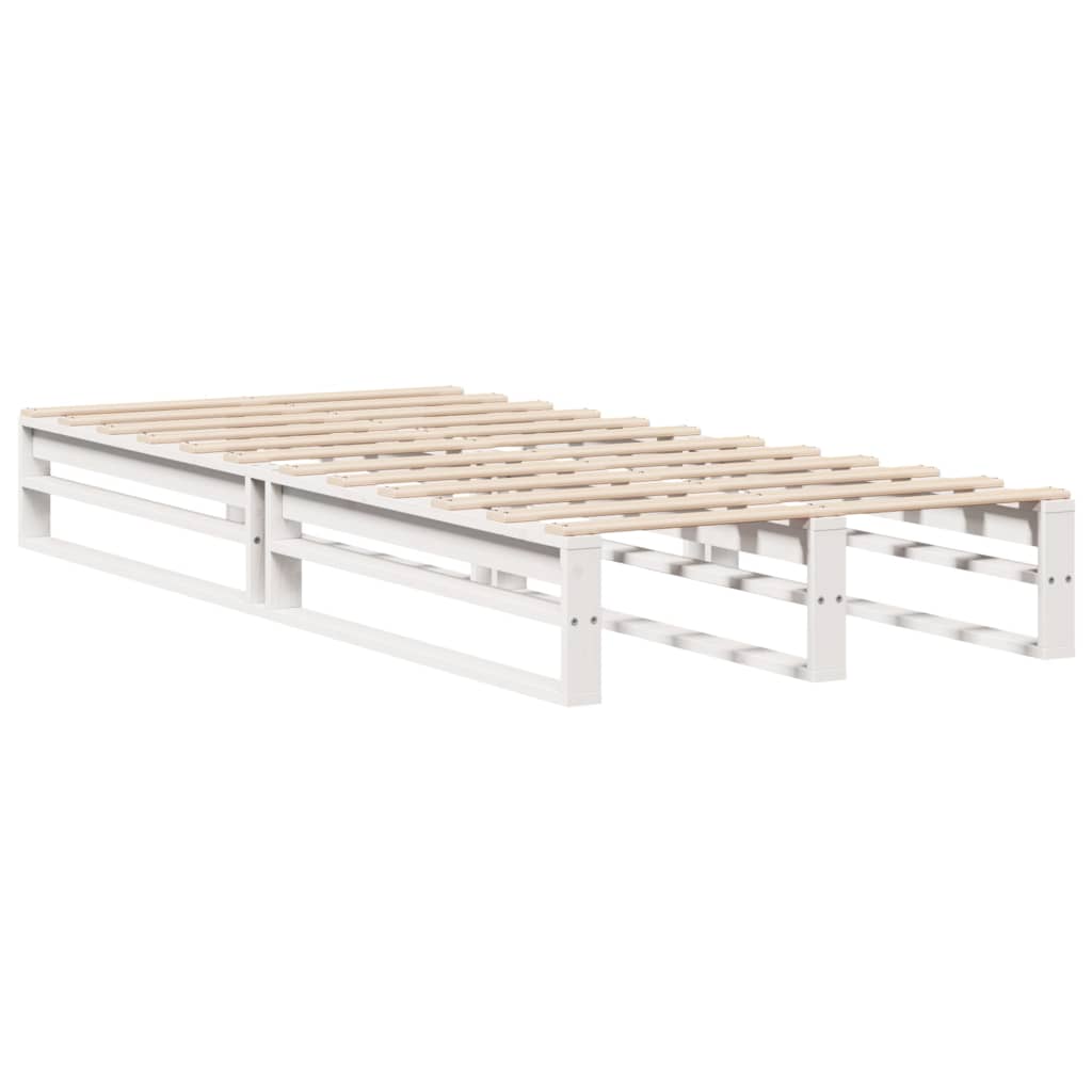 Bed Frame without Mattress White 100x200 cm Solid Wood Pine