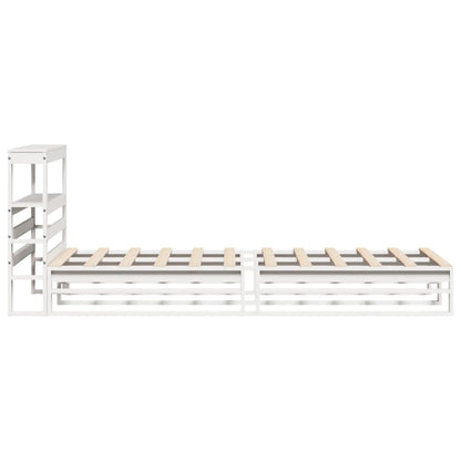 Bed Frame without Mattress White 100x200 cm Solid Wood Pine