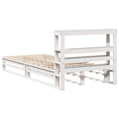 Bed Frame without Mattress White 100x200 cm Solid Wood Pine