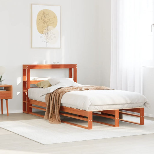 Bed Frame without Mattress Wax Brown 100x200 cm Solid Wood Pine