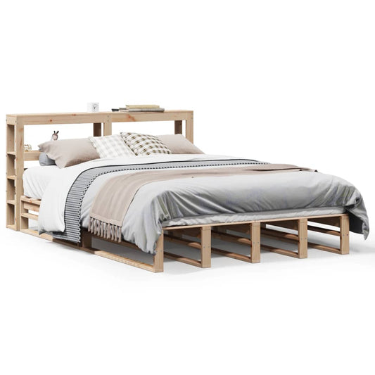 Bed Frame with Headboard 140x200 cm Solid Wood Pine