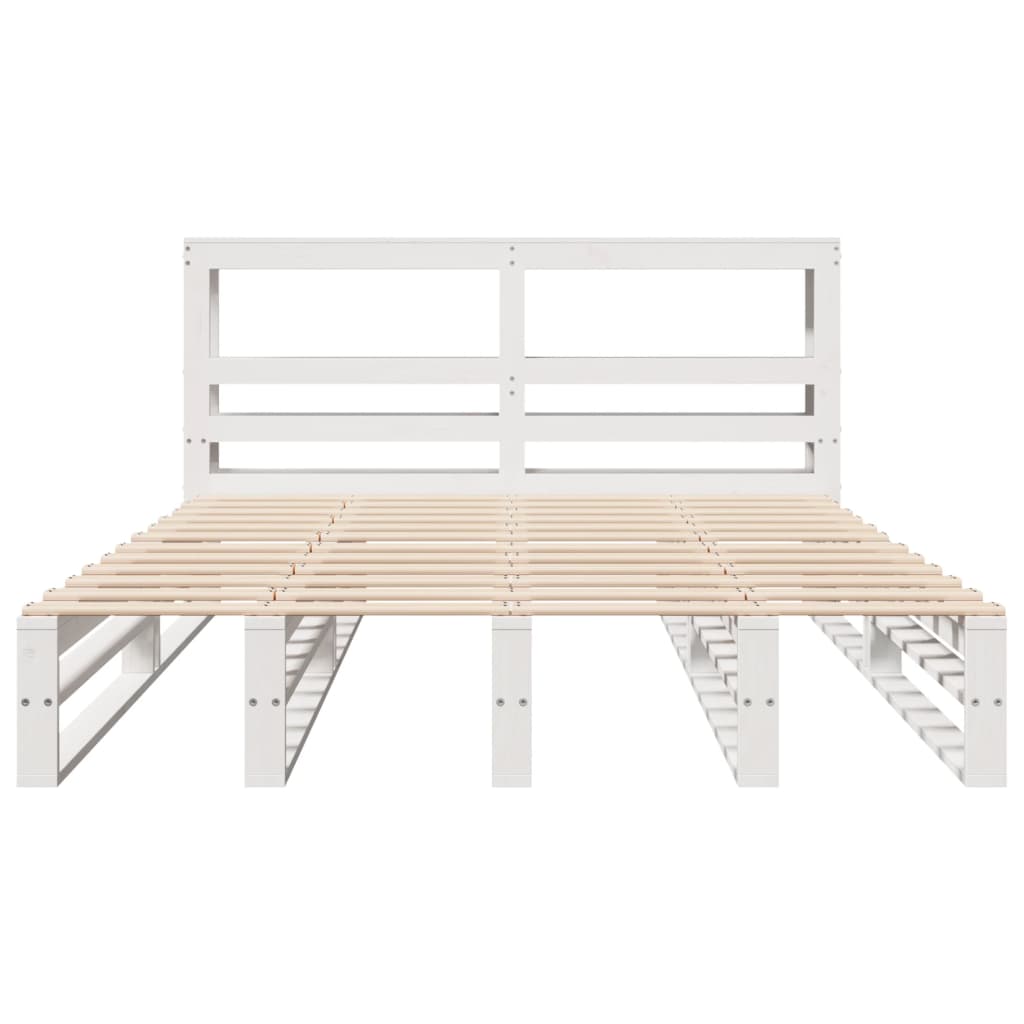 Bed Frame without Mattress White 140x200 cm Solid Wood Pine