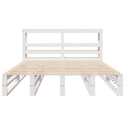 Bed Frame without Mattress White 140x200 cm Solid Wood Pine