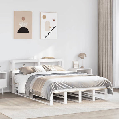 Bed Frame with Headboard White 120x190 cm Small Double Solid Wood Pine