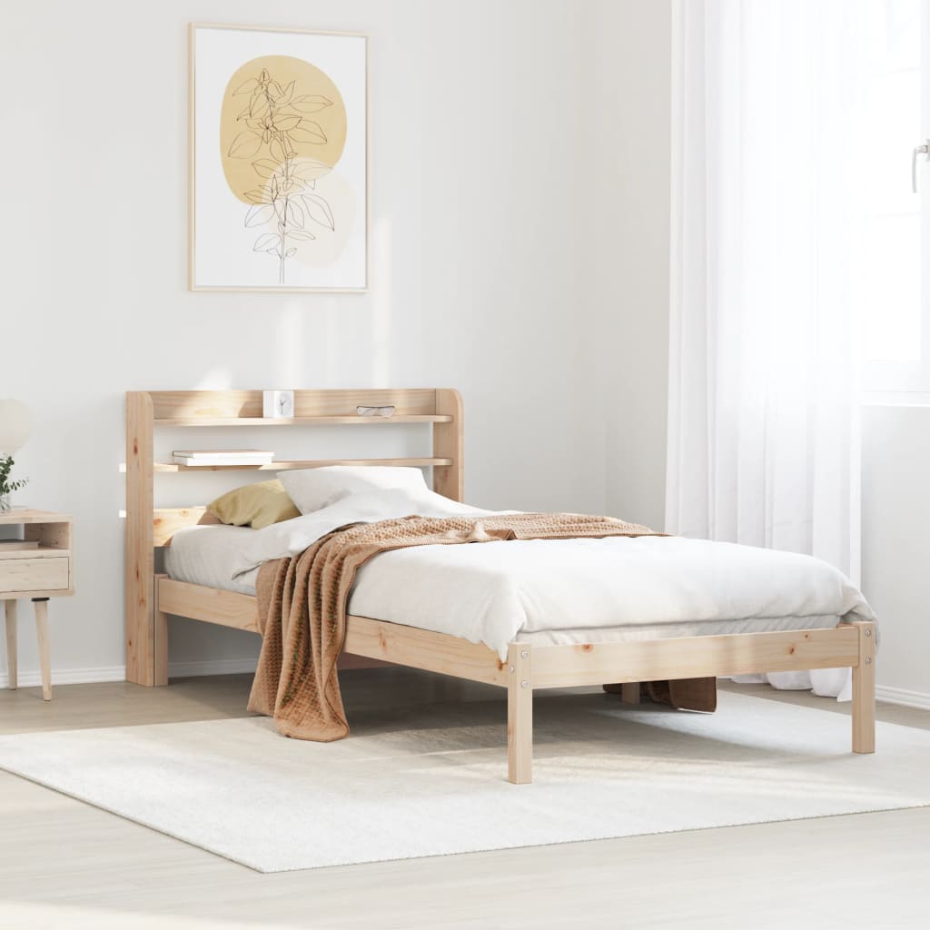 Bed Frame without Mattress 75x190 cm Small Single Solid Wood Pine