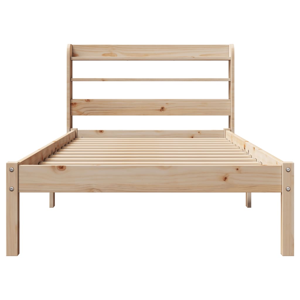 Bed Frame without Mattress 75x190 cm Small Single Solid Wood Pine