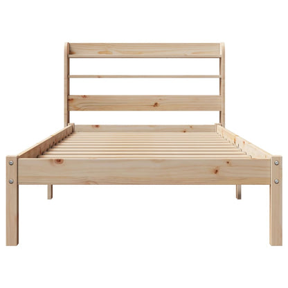 Bed Frame with Headboard 90x190 cm Single Solid Wood Pine