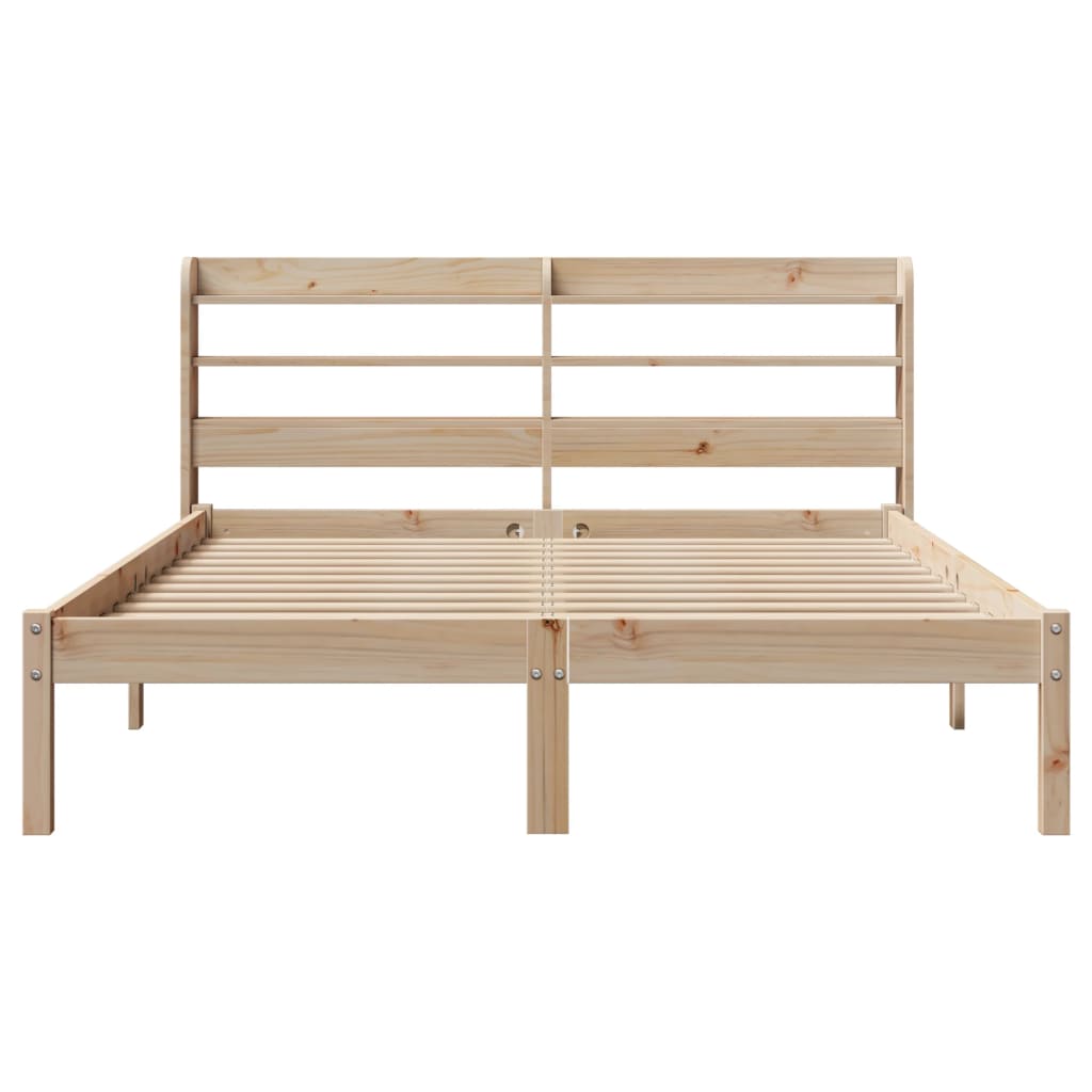 Bed Frame without Mattress 135x190 cm Double Solid Wood Pine