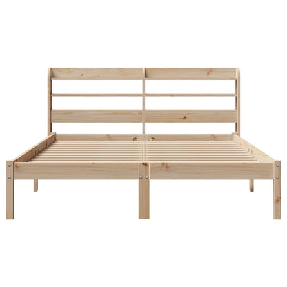 Bed Frame without Mattress 135x190 cm Double Solid Wood Pine