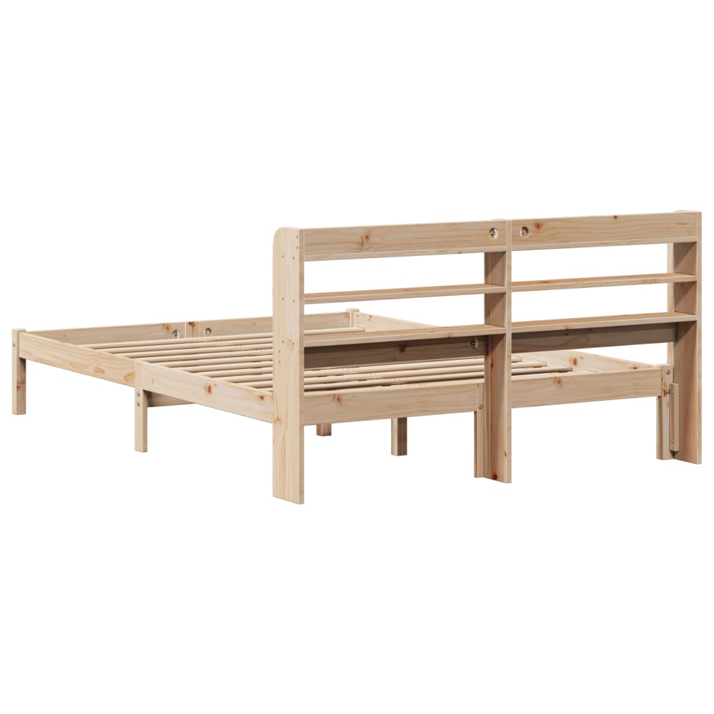 Bed Frame without Mattress 135x190 cm Double Solid Wood Pine