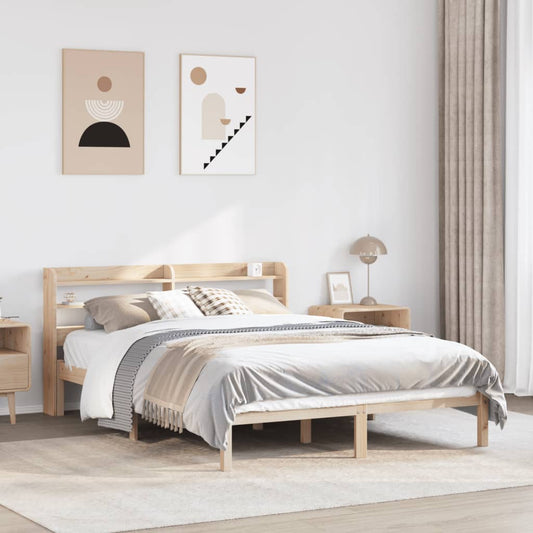 Bed Frame without Mattress 135x190 cm Double Solid Wood Pine