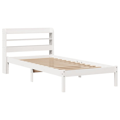 Bed Frame without Mattress White 90x200 cm Solid Wood Pine