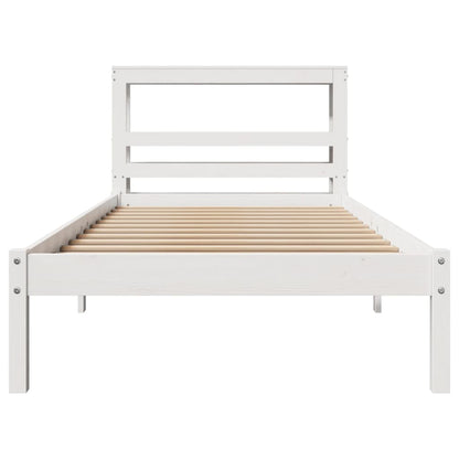 Bed Frame without Mattress White 90x200 cm Solid Wood Pine