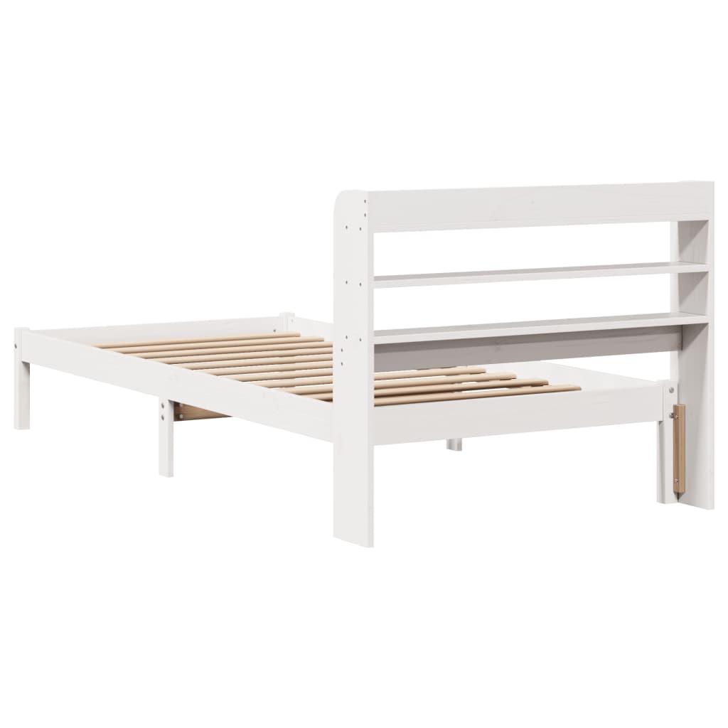 Bed Frame without Mattress White 90x200 cm Solid Wood Pine