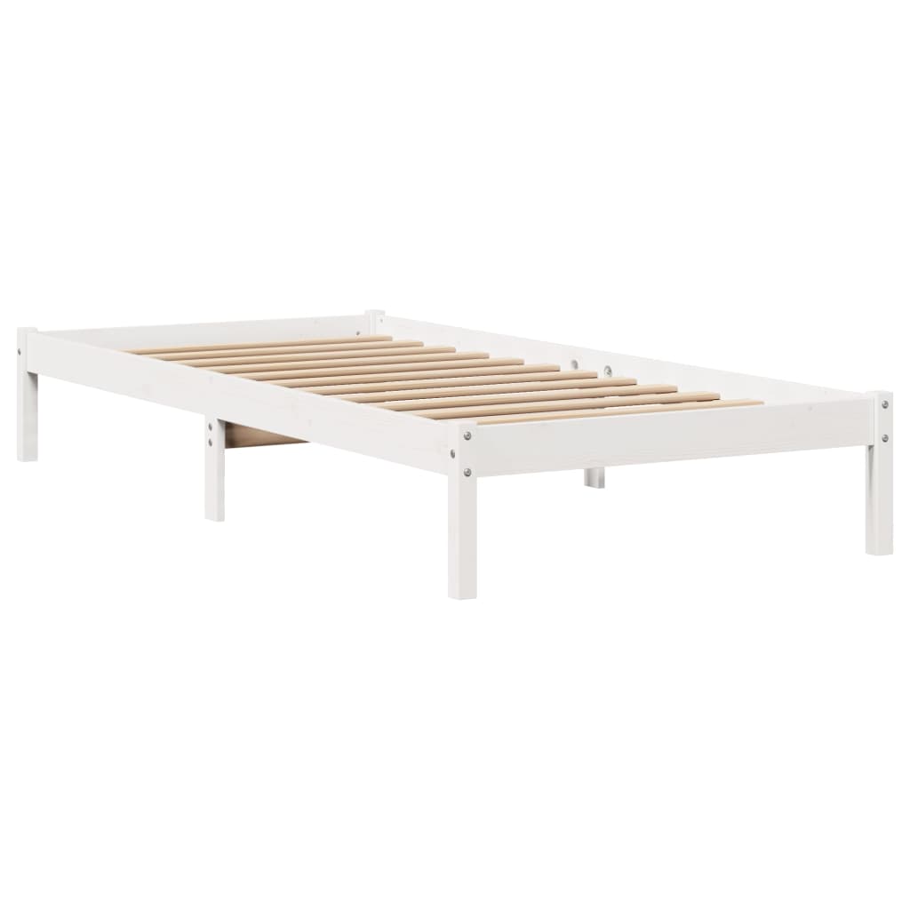 Bed Frame without Mattress White 90x200 cm Solid Wood Pine