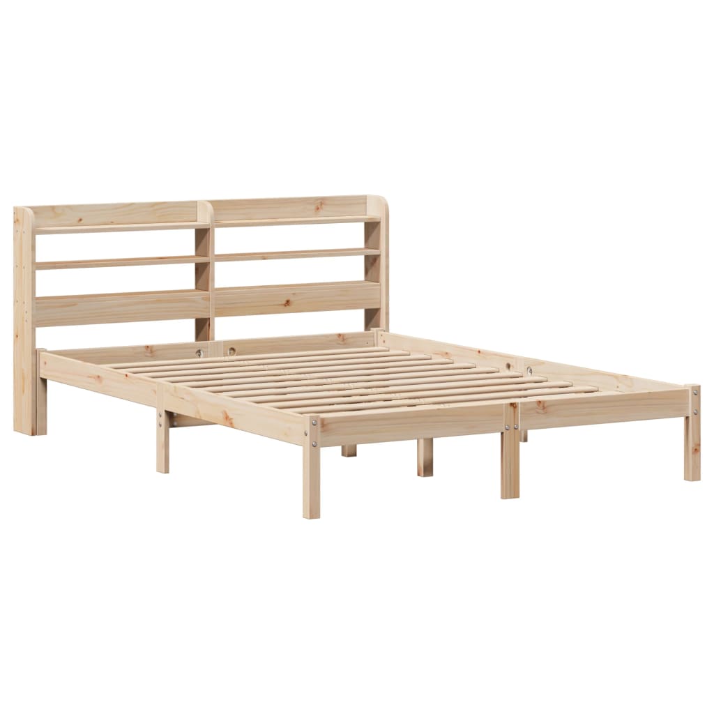 Bed Frame without Mattress 150x200 cm King Size Solid Wood Pine