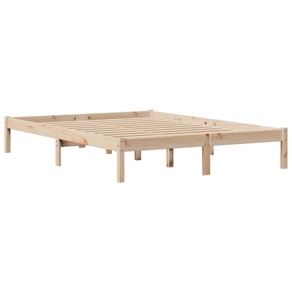 Bed Frame without Mattress 150x200 cm King Size Solid Wood Pine