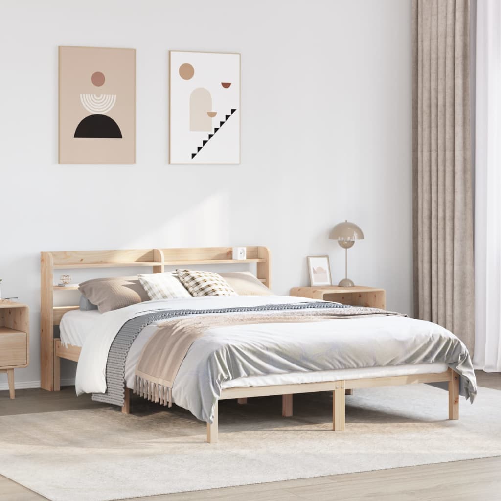 Bed Frame without Mattress 150x200 cm King Size Solid Wood Pine